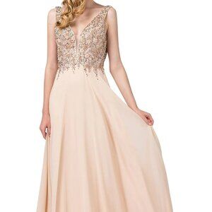 NWT Dancing Queen 2312 Evening Dress Taupe Size XS